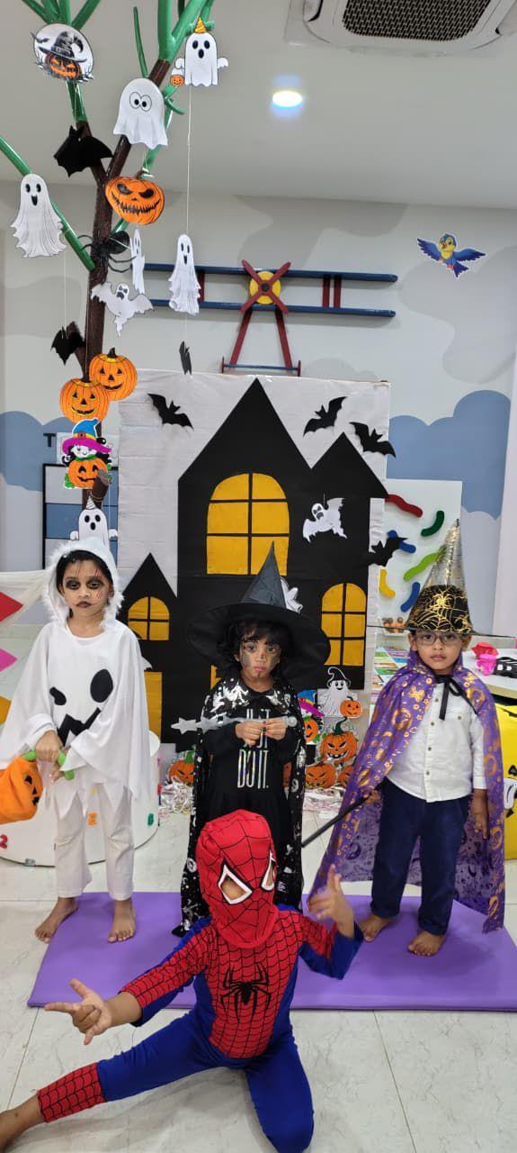 Children busy with an activity at Doon Kids
